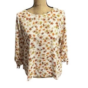 Papermoon Off White Floral Larie Tie Sleeve Blouse Brand New